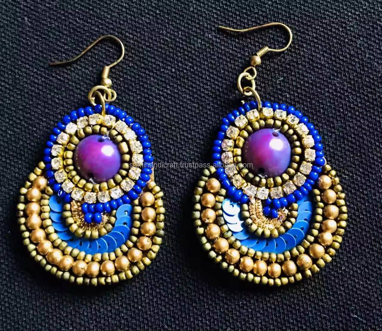 Classic Handmade Embroidery fashion Earrings Designed for Women