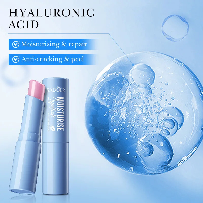 123pcs SADOER Hyaluronic Acid Lipstick Lips Skincare Nourishing Lip Balm Lips Skin Care Products 250813