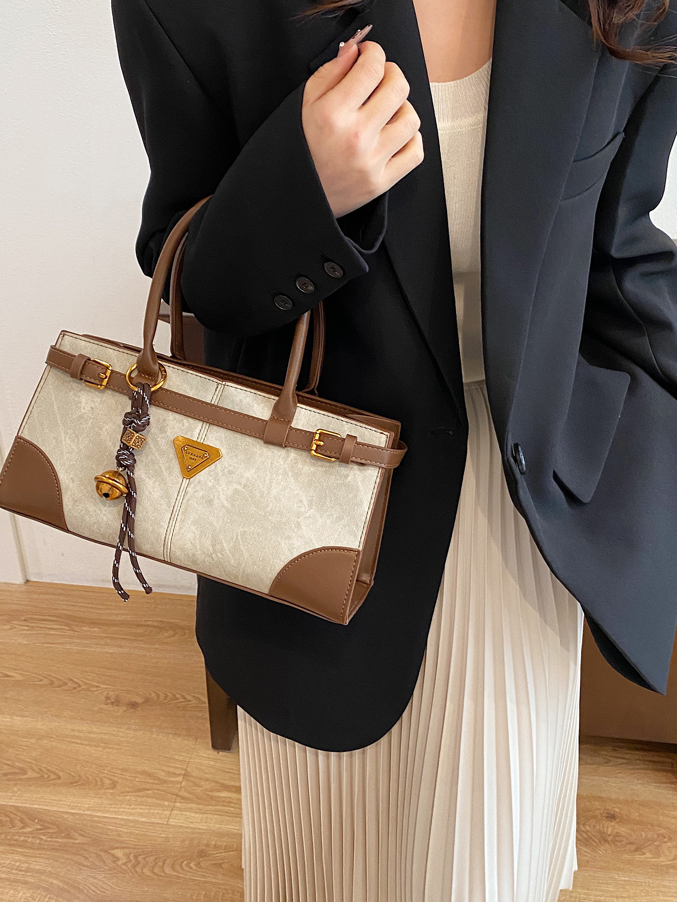 Women's Stylish and Casual Handheld Briefcase 2025 Winter New Retro and High - end Single - shoulder Bag Korean - style Trendy Women's Bag