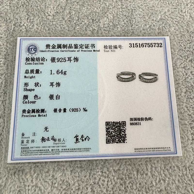 925 Sterling Silver Hoop Earrings Simple Temperament Inlaid Zircon for Women Wedding Jewelry Accessories XJ250814