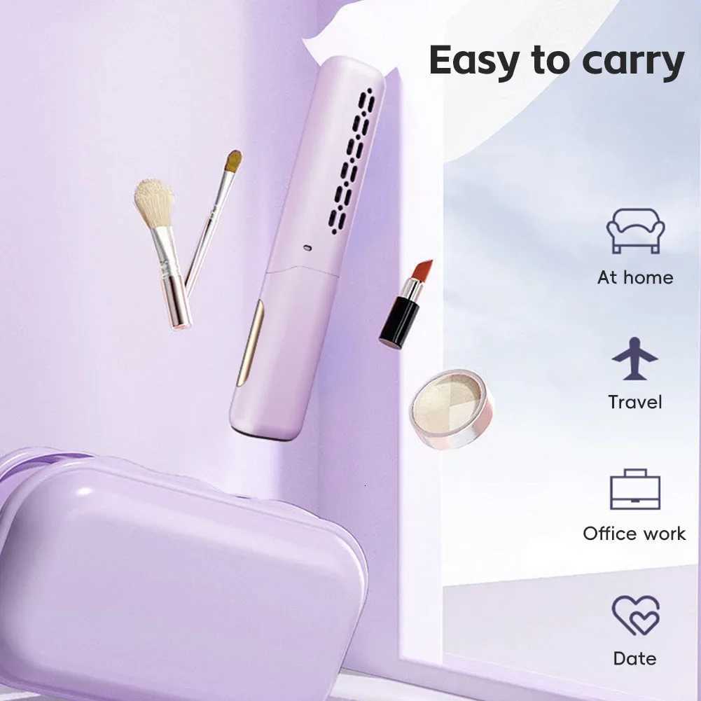 Rechargeable Mini Hair Straightener Type C Charging Constant Temperature Heating Nylon Portable Straightening Brush for Travel W250814