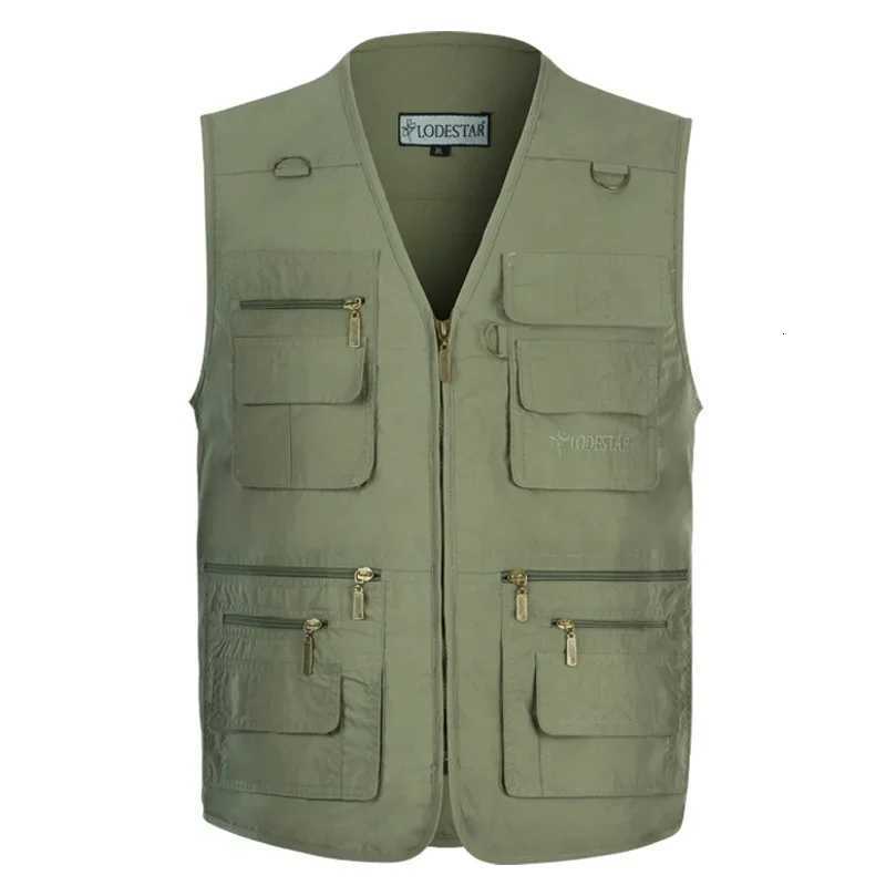16 Pieces Mens Multi-pocket Tactical Vest with Many Pockets Summer Cotton Casual Vest Photograph Waistcoat Plus Size 6XL 7XL Y250814