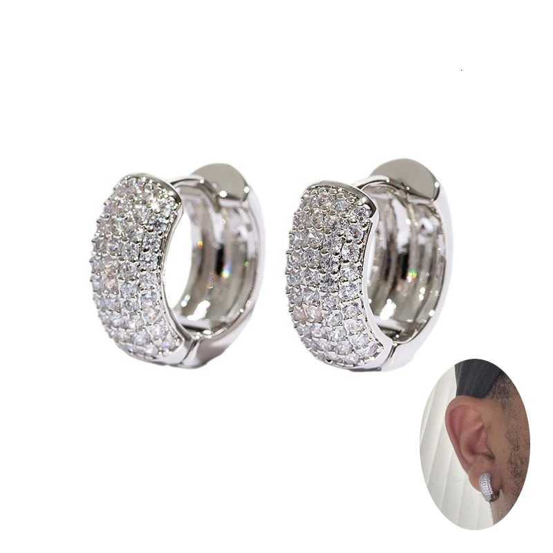 Luxury Zirconia Pave Hoop Earrings Women Men Unisex Huggies Earrings Hip Hop Party Jewelry Bridal Wedding Accessories Gift XJ250814