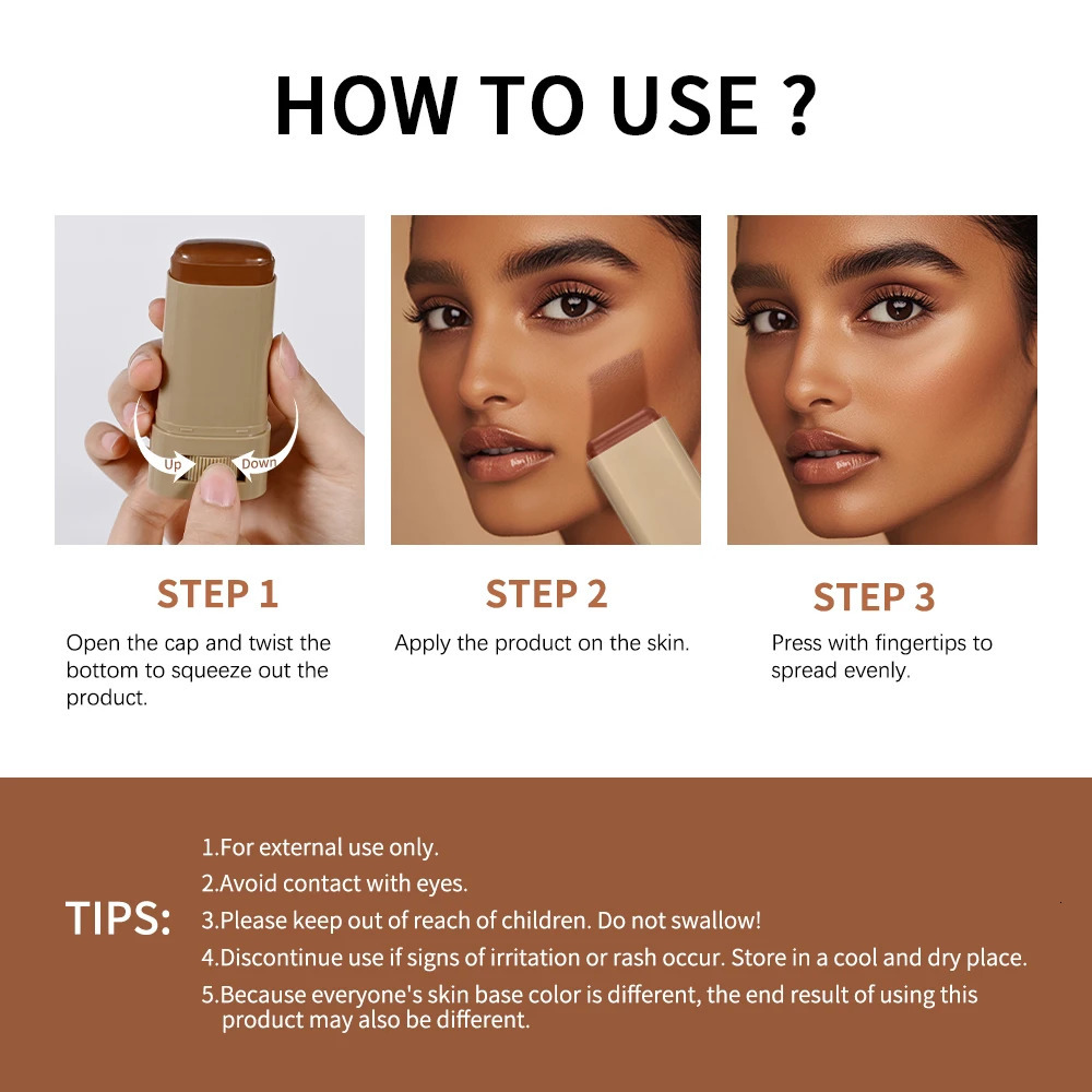 Stick Foundation Balm Serum Boosted Skin Tint Foundation Stick Smooth Plumper Hight Coverage Travel Bronze Foundation Stick Make 250813