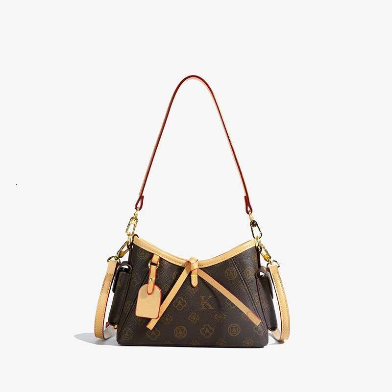 DHessentials Stylish Tote Bag for Women - Fashionable PVC Shoulder Bag with Check Print, Spacious Crossbody Purse (Brown/Beige)