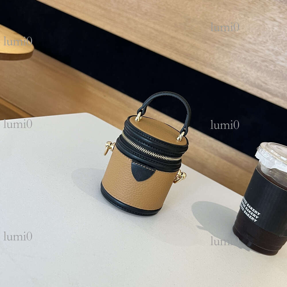 Donkey House Same Style Fortune Mini Bucket First Layer Cowhide Exquisite Coin Purse Red Fashion Earphone Storage Bag