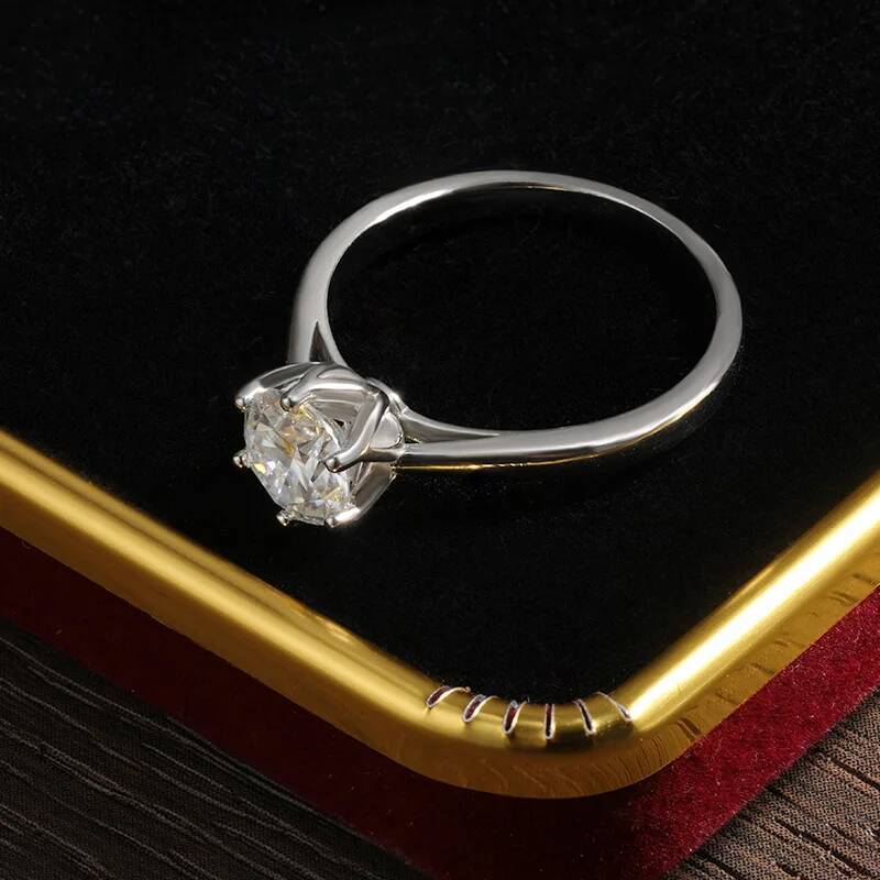 KNOBSPIN D VVS1 Moissanite Ring GRA Certified Lab Diamond Solitaire Rings for Women Engagement Wedding s925 Sterling Silver Band