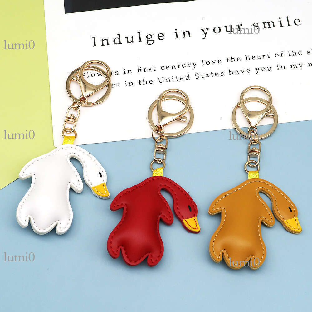 Creative Roast Leather Bag Cartoon Animal Duck Personalized Couple Car Keychain Pendant