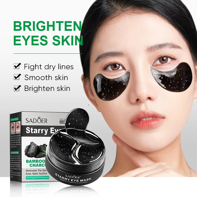 60pcs SADOER Rose Starry Collagen Eye Mask Dark Circles Eyes Bags Eye Patches Eyes Skin Care 250813