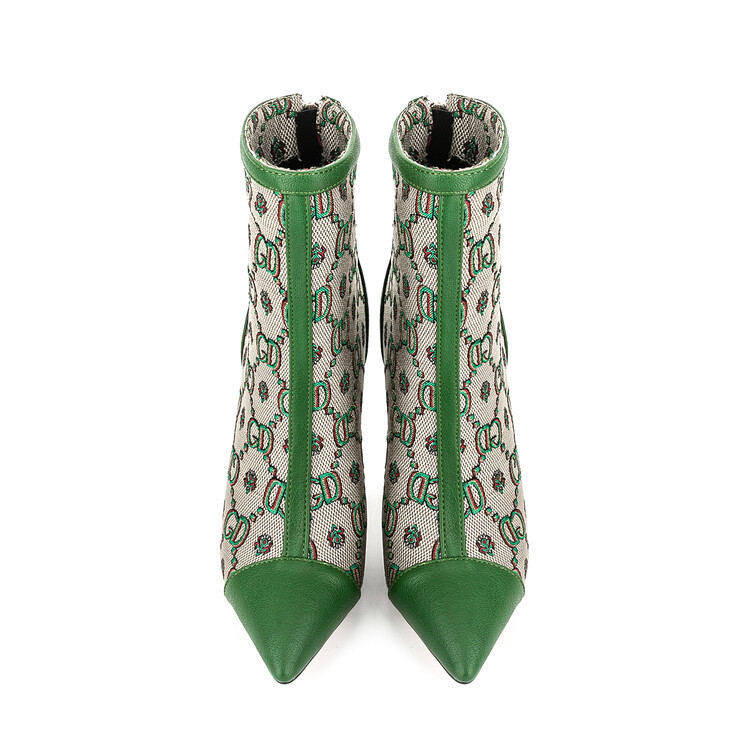 Artisan-Crafted Chengdu Women's Stiletto Mesh Ankle Boots Pointed Toe 8cm/10cm/12cm Ultra-High Heel Breathable Green Fashion Boots