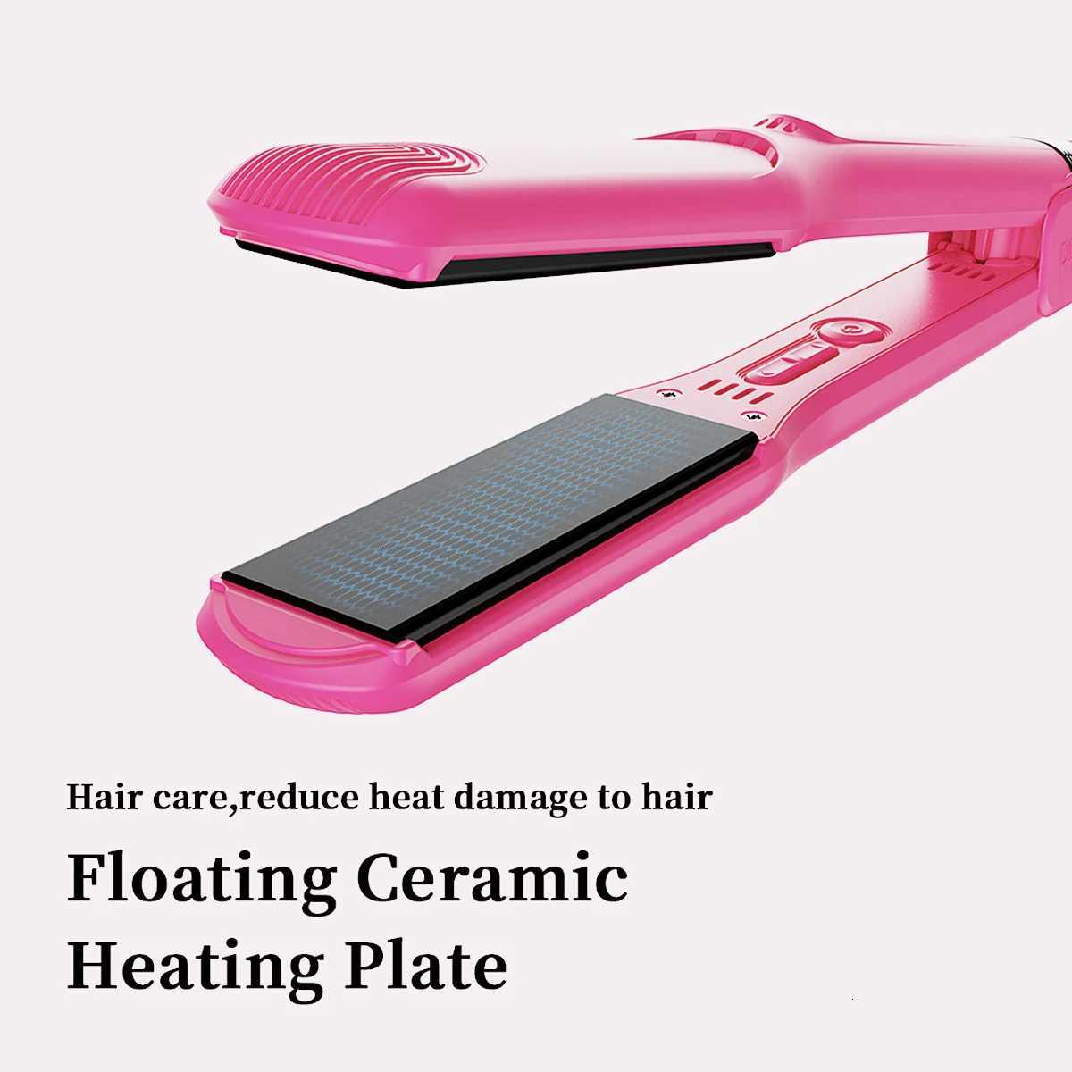 New Infrared Hair Straightener Unique Rose Professional Titanium Flat Iron with LED Display Instant Heating Curling Iron W250814