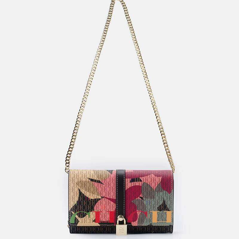 City Bag CH Chain With Floral Letter Print Lock Design High Quality PU Material Women's 2025 Designer Shoulder Bag