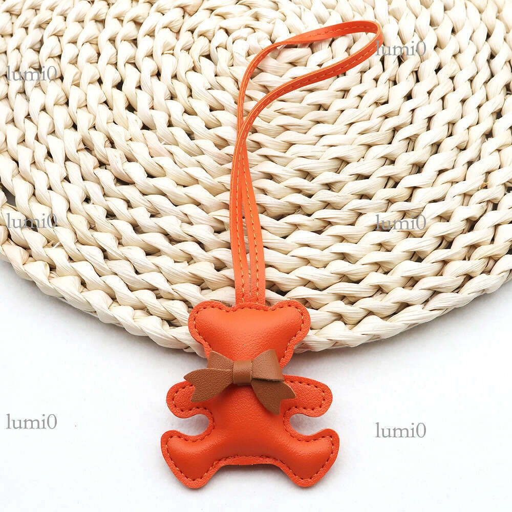 New Cute Little PU Leather Bag Pendant Creative Internet Celebrity Cotton-Filled Cartoon Bear Fashion Accessory