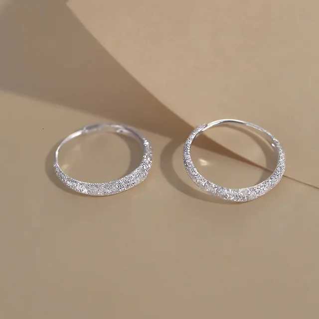 925 Silver Needle Piercing Circle Charm Hoop Earring For Women Girls Party Wedding Jewelry XJ250814