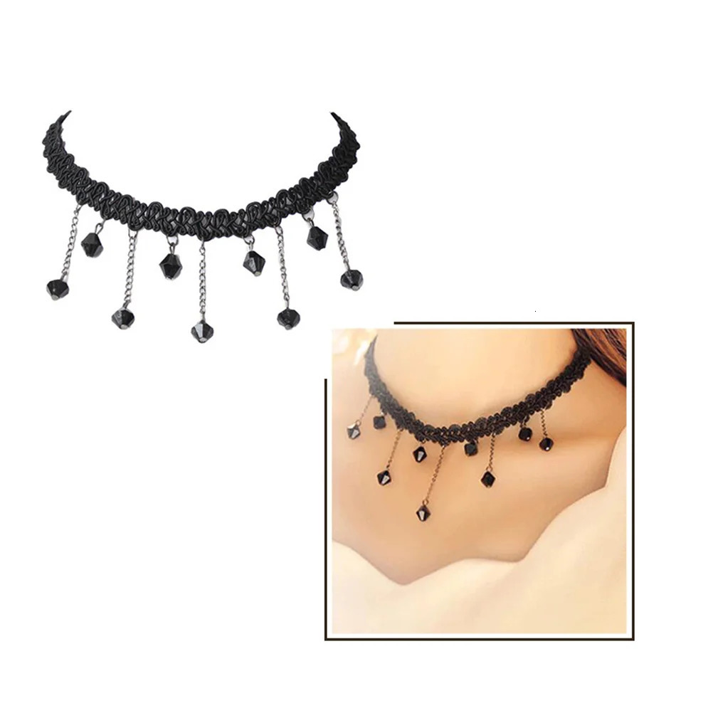 12 Pieces Simple Women Necklace girl Handmade Gothic Retro Vintage Lace Collar Choker Girl Accessories 250811