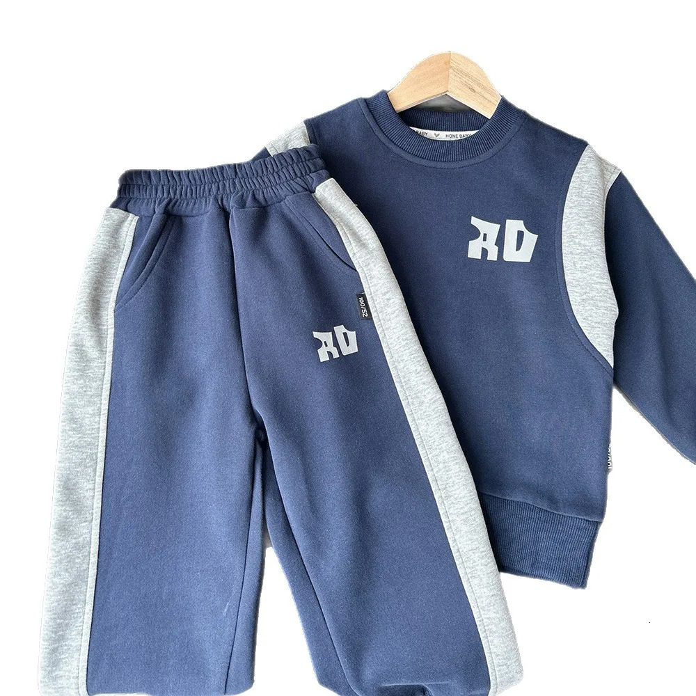 baby boys autumn sweatshirt sets round neck topElastic Waist pant toddler boys sets letter printed kids baby boys Two-piece set 250813