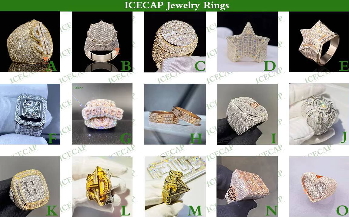 Selling Sterling Sier Championship Engagement Ring Customizable VVS Iced Moissanite Rose Gold Plating Hot Jewelry