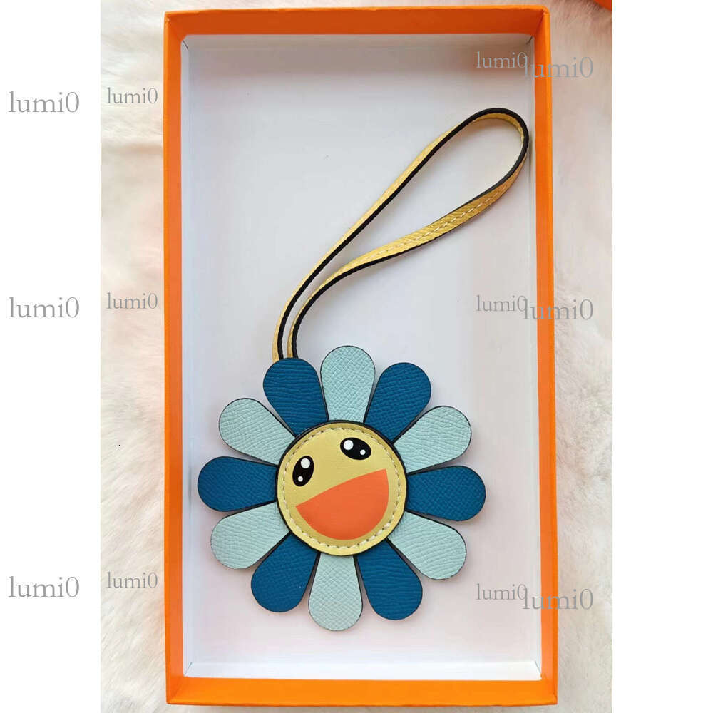 Genuine Leather Sunflower Bag Charm, Car Hanging Decoration, Can Be Matched with, Basket, and Other Bags
