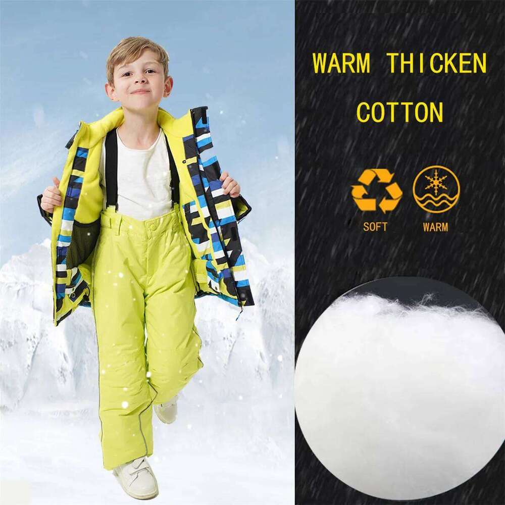 HONEYKING Winter Outdoor Waterproof Warm Ski Trousers Boys And Girls Jumpsuit Overalls Tracksuits Kids Snow Pants