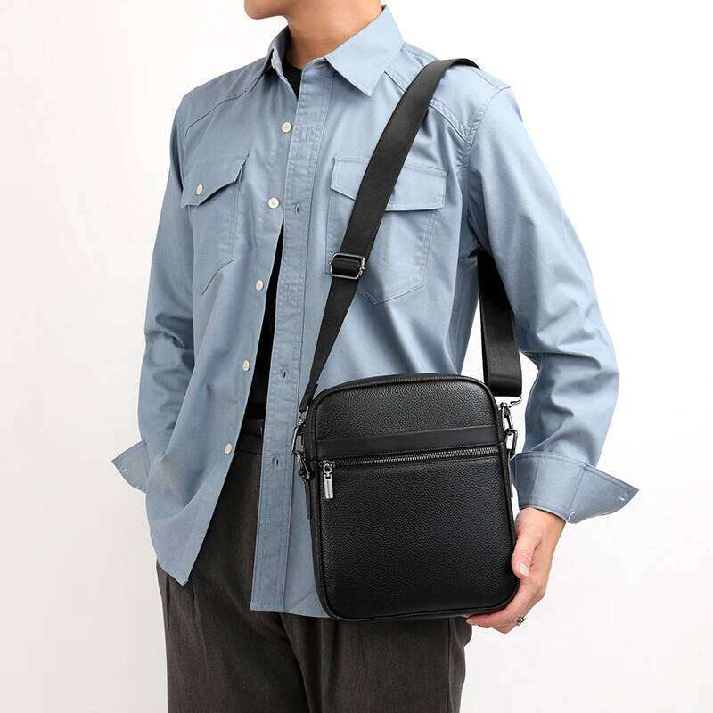 100% Genuine Leather Men's Shoulder Messenger Bag Crossbody Bags new Small Man Designer Handbag Bolso Male