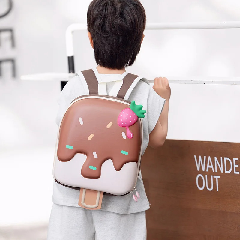 Ice Cream Childrens Backpack Fashion Princess Schoolbag Kindergarten Baby Shoulders Bag 3D Cute Bookbag Kids Birthday Gifts 250813