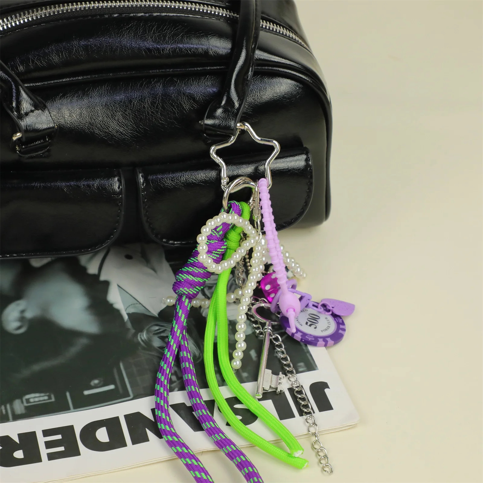 INS Bag Key Chain Korean Style Bow Phone Pendant Chain Heart Charm Strap Braided Rope Bag Hanging Decors Jewelry Gift Decoration 250811