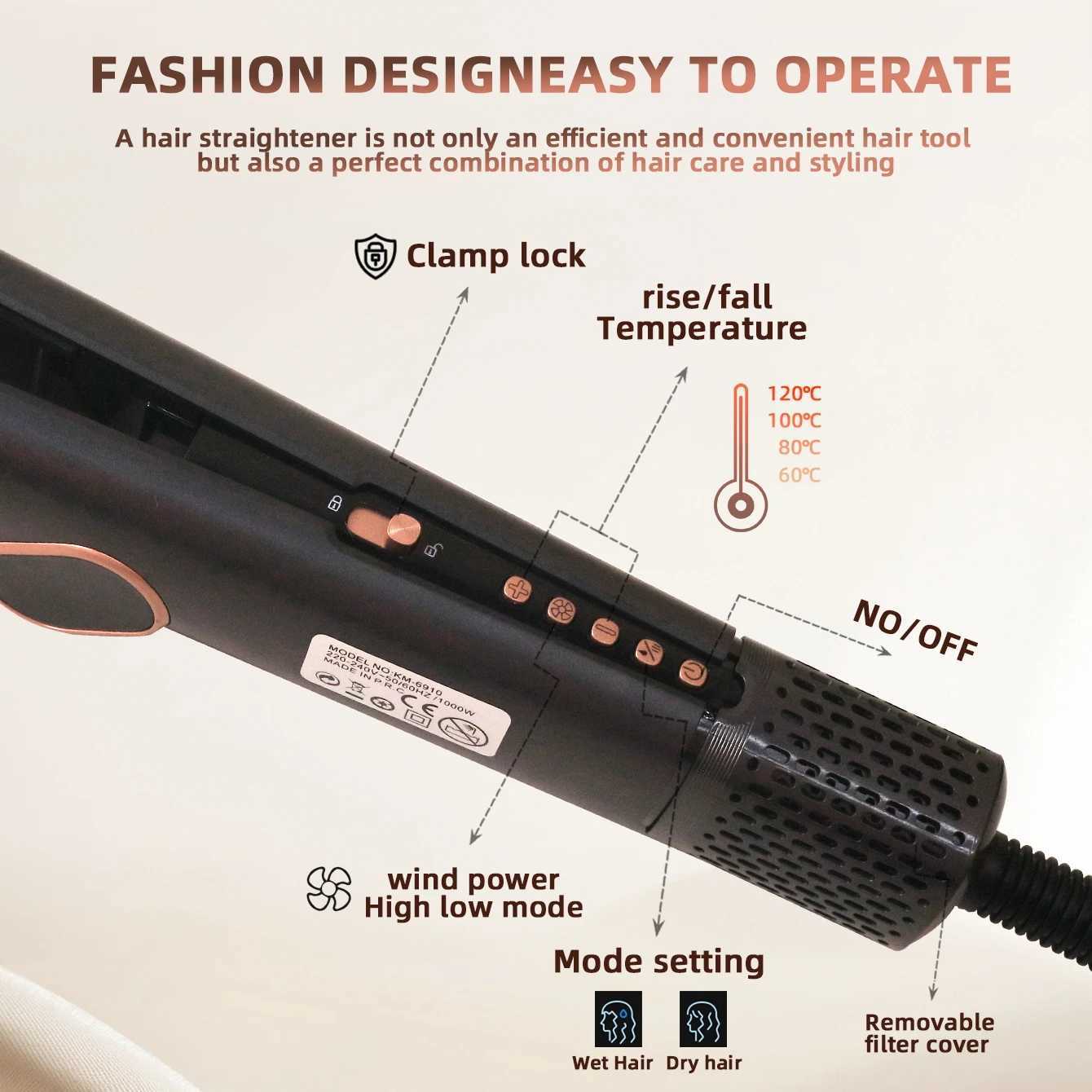 Kemei Steam Hair Straightener Professional Ceramic Vapor Flat Iron LED Display 250 Fast Heat Argan Oil Treatment Hair Care Tool W250814