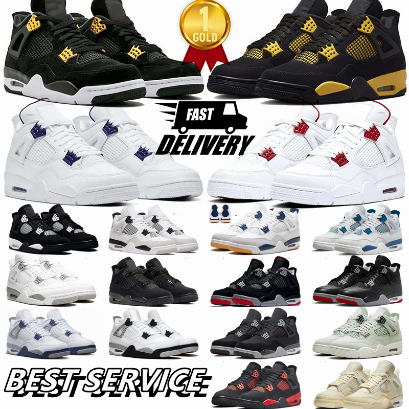 36-47 Designer shoes allevate 4s scarpe da basket sneakers mens Black Cat University light green thunder Cement Money Bred Seafoam Royal 4s Scarpe sportive