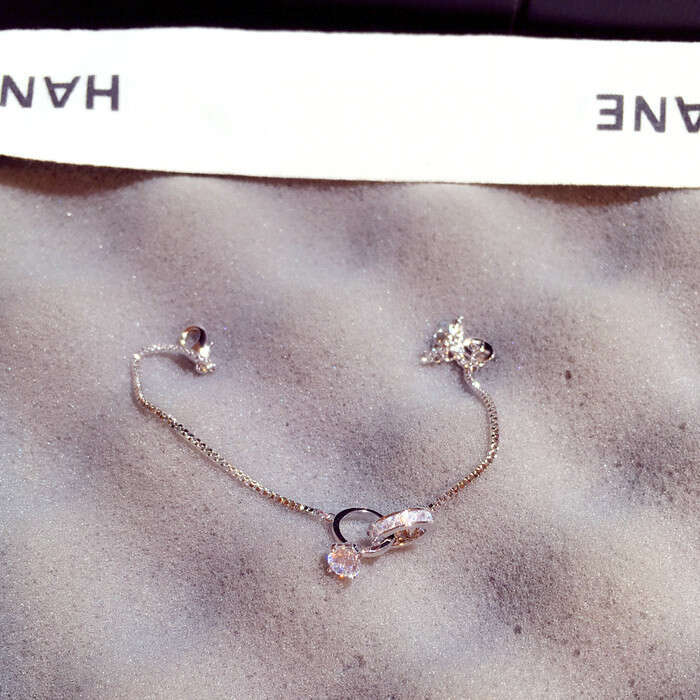 New Fashion Korean Style Bracelet Trendy Zircon Ring Circle Temperament Bangle Jewelry for Women S00278