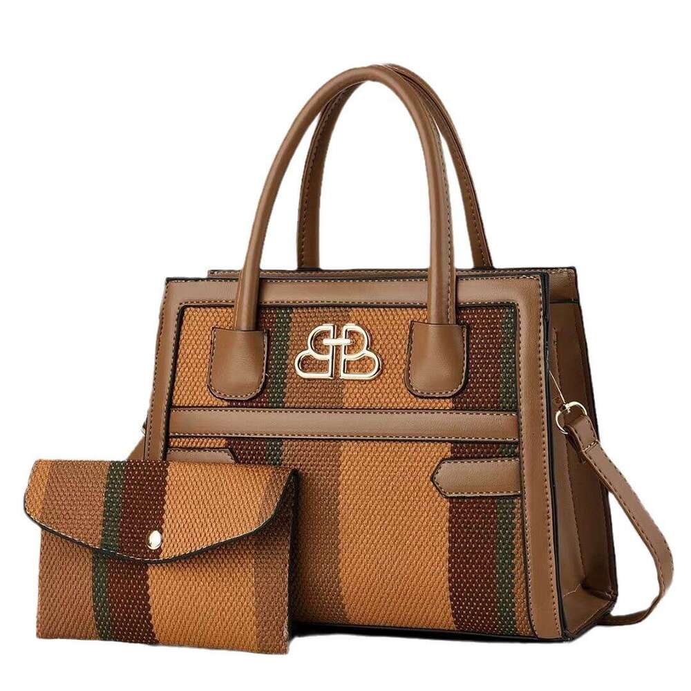 Women's Fashion Versatile Large Capacity Mother-Daughter Handbag Trendy Textured Single Shoulder Bag