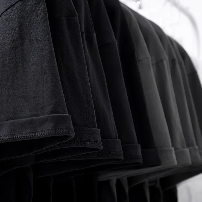 Oversize 240g Pure Color Heavy Cotton Man T Shirts Loose Drop Shoulder Short Sleeve Men T-Shirt Fashion Mens Undershirt 250813