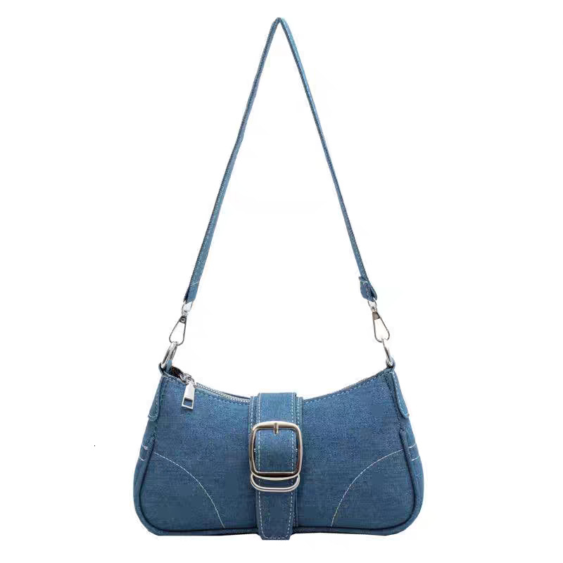 High-End Denim Canvas for Women New Trendy Shoulder Chain Crossbody Small Square Bag