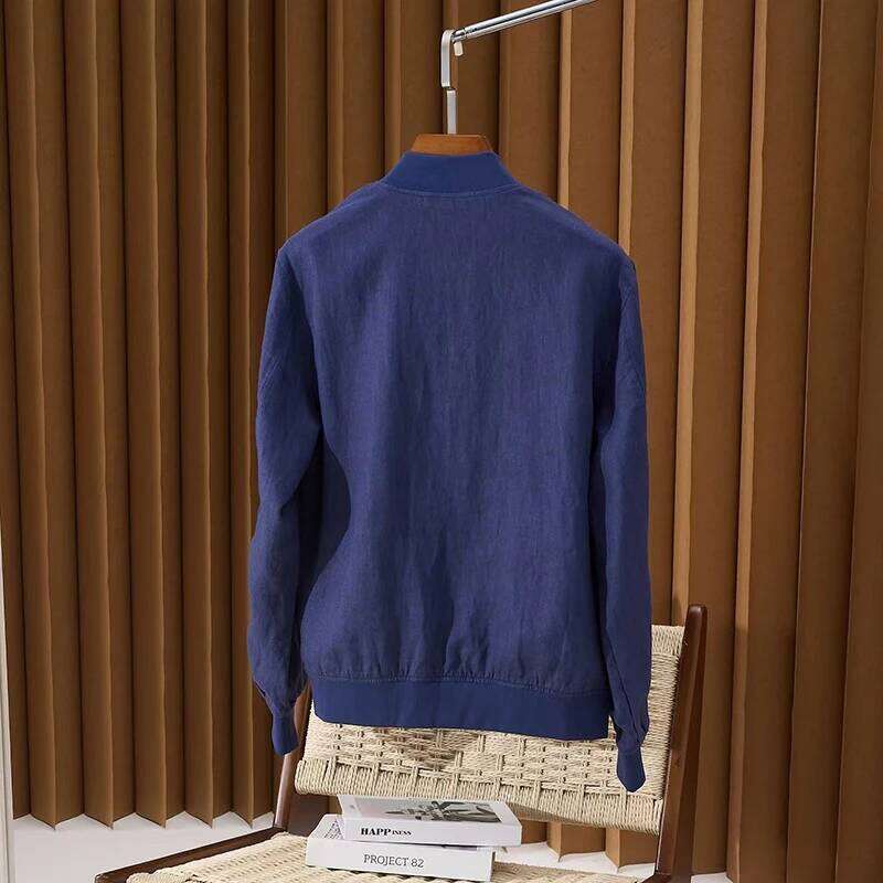 Designer Clothing 2025 2025 Summer Travel Styles Pure Linen Bomber Jacket Thin Breathable Italian Designer Timeless Elegance Men's Clothing