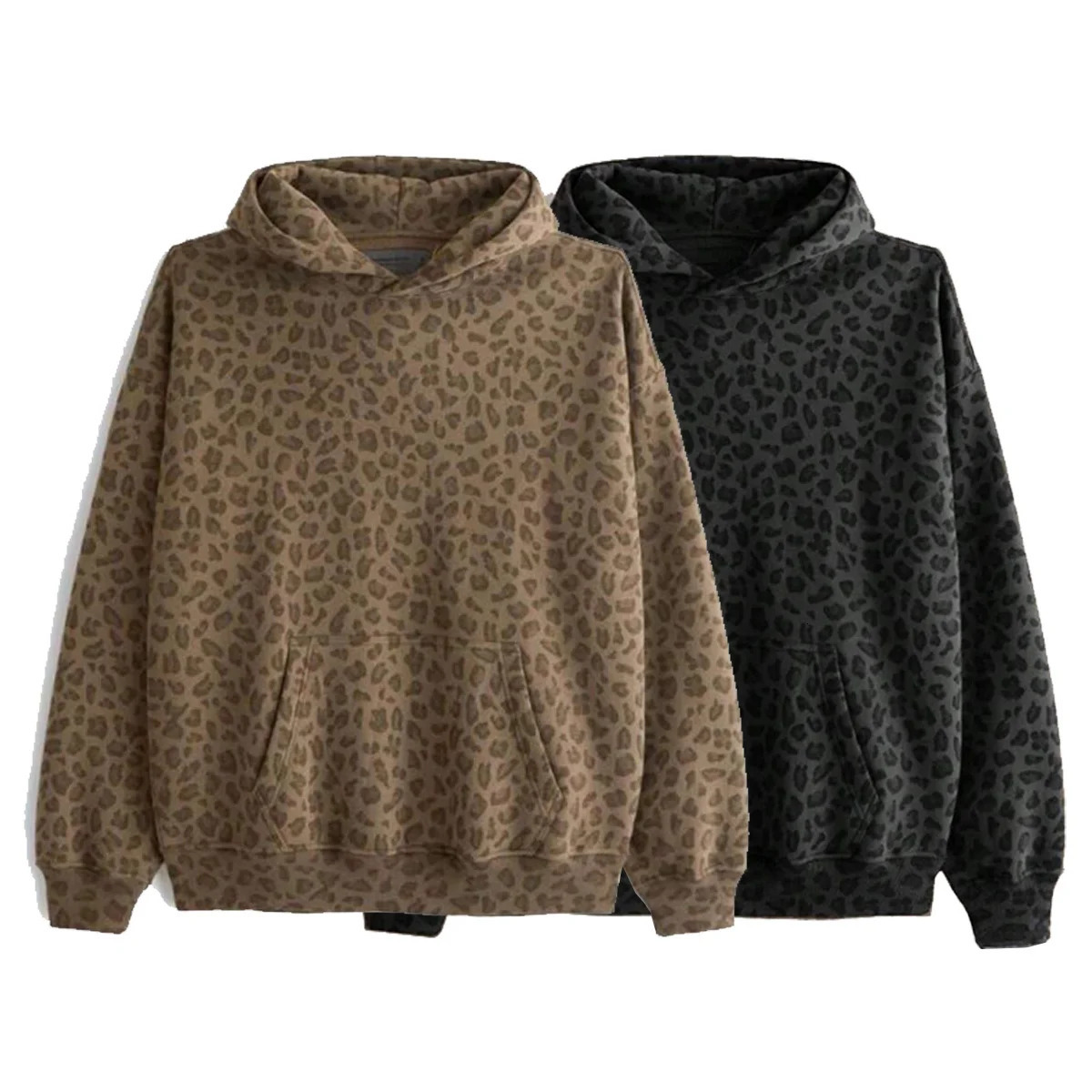 Trendy Leopard Print Hooded Sweatshirt American Retro Loose High Street Top Mens Womens Long Sleeved Versatile Pullover 250813