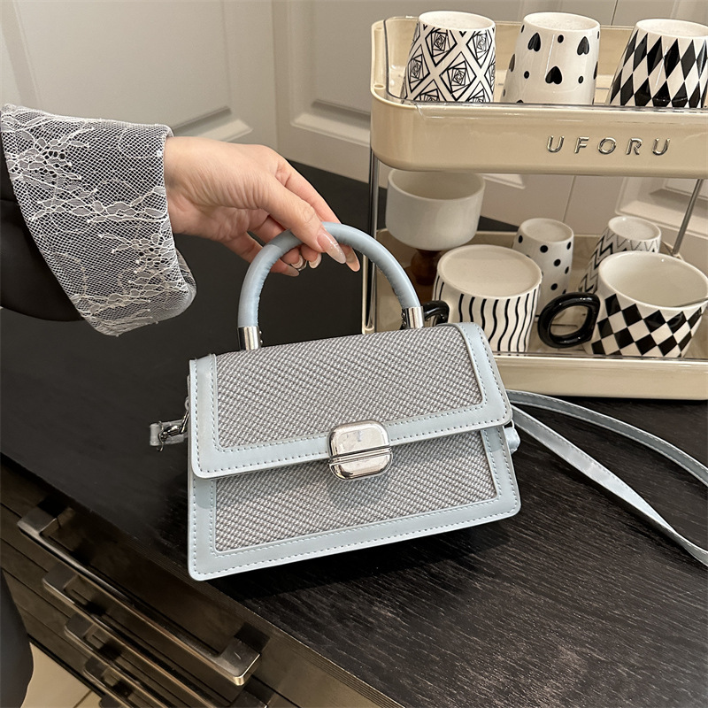 Luxury Brand Designer Bag Style Fashion Color-Block Handbag For Women 2025 Spring New Single Shoulder Bag High-End Crossbody Small Square Bag