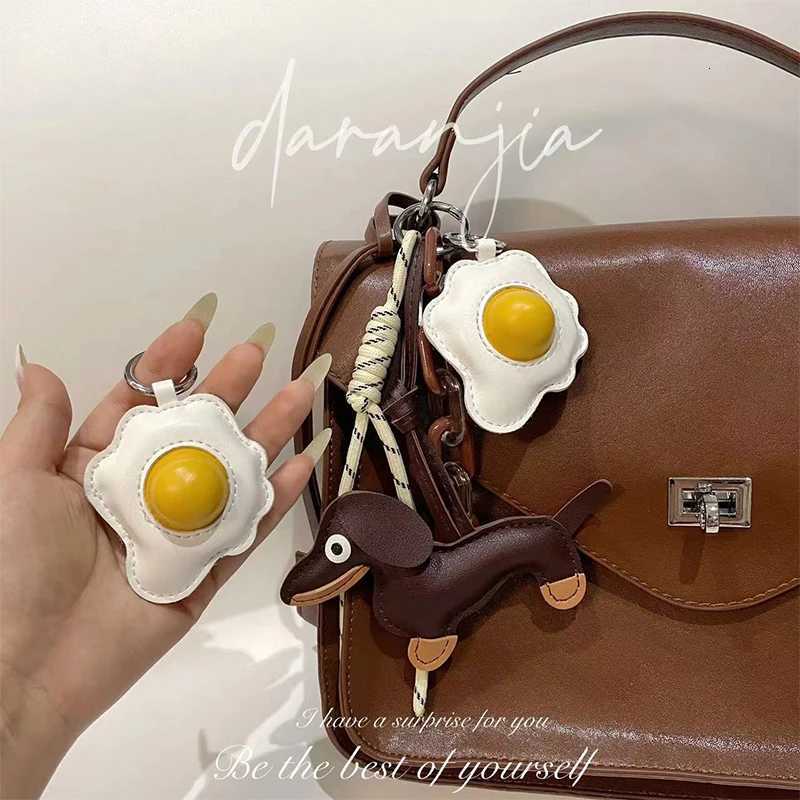 New Poached Egg Bag Pendant Dachshund Diy Cotton-filled Exquisite Fried Egg Keychain Niche Cute Mini Egg Pendant Ruths Same Y250814