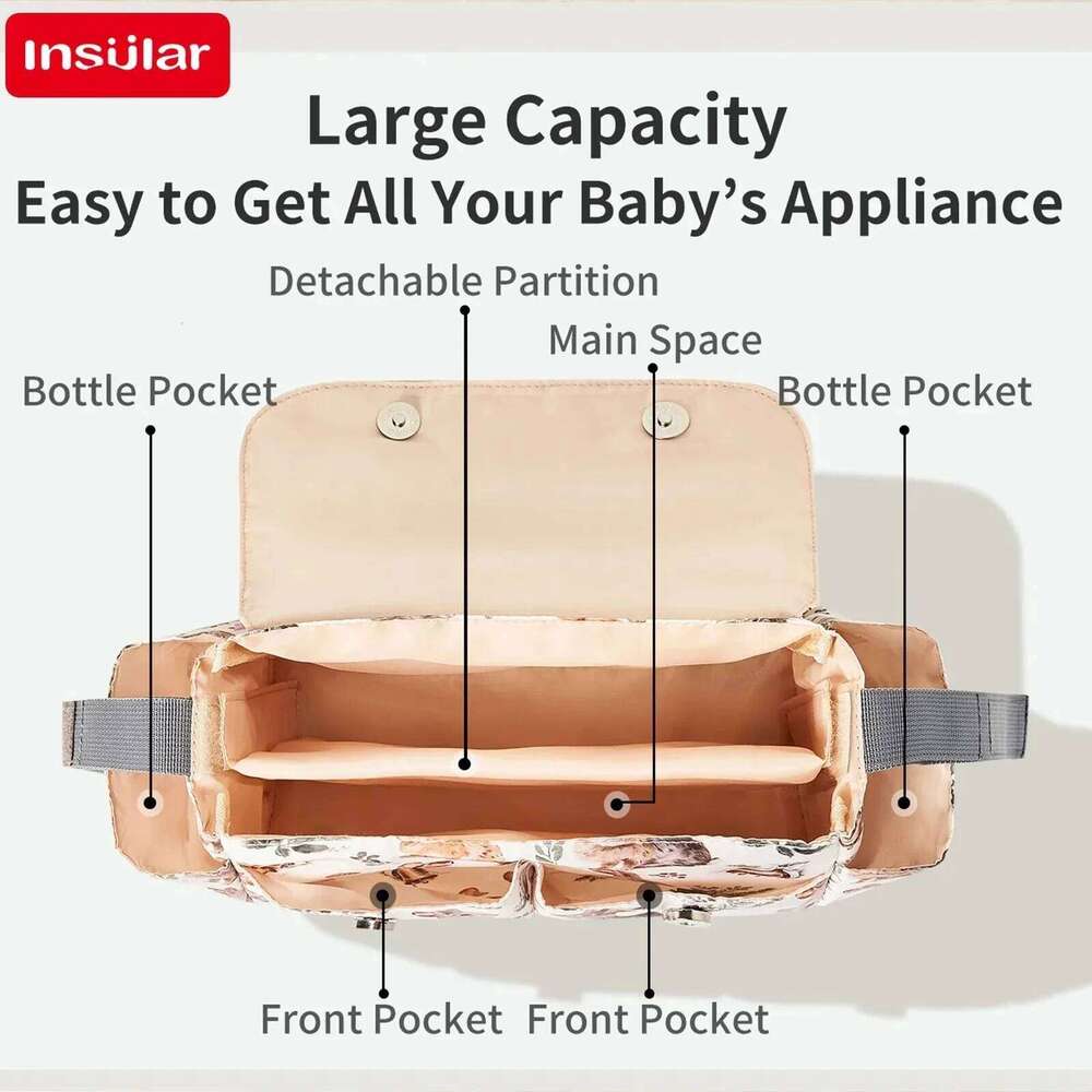 Infant Cute Cartoon Organizer Nappy Diaper Multi-functional Waterproof Bag Stroller Accessories