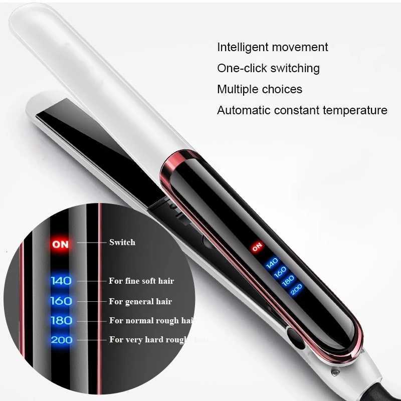 2-in-1 Ceramic Hair Straightener Fast Heating Dual Voltage 110V-220V Wet Dry Use Auto Styling Tool W250814