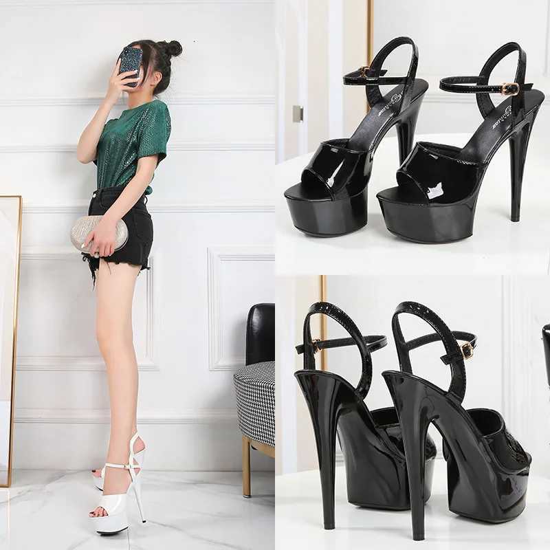 New Pole Dance Shoes Stripper High Heels Womens Sexy Show Shoes Sandals Party Club 15 CM Platform High-heeled Wedding Footwear W250814