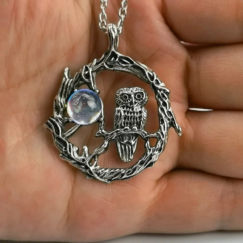 Trend Moonstone Pendant Necklace Womens Fashion Summer Bohemian Vintage Jewelry Gothic Owl All-In-One Jewelry Party Gift 250812