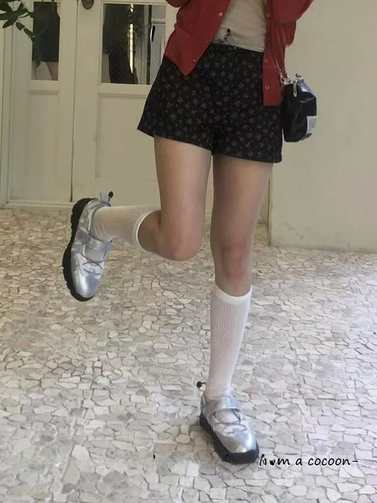 D Home Silver Leather Thi Bot Ballet Function oes Women Retro Mary Jane Casual Sports oes Faionable Slip-On... 250809