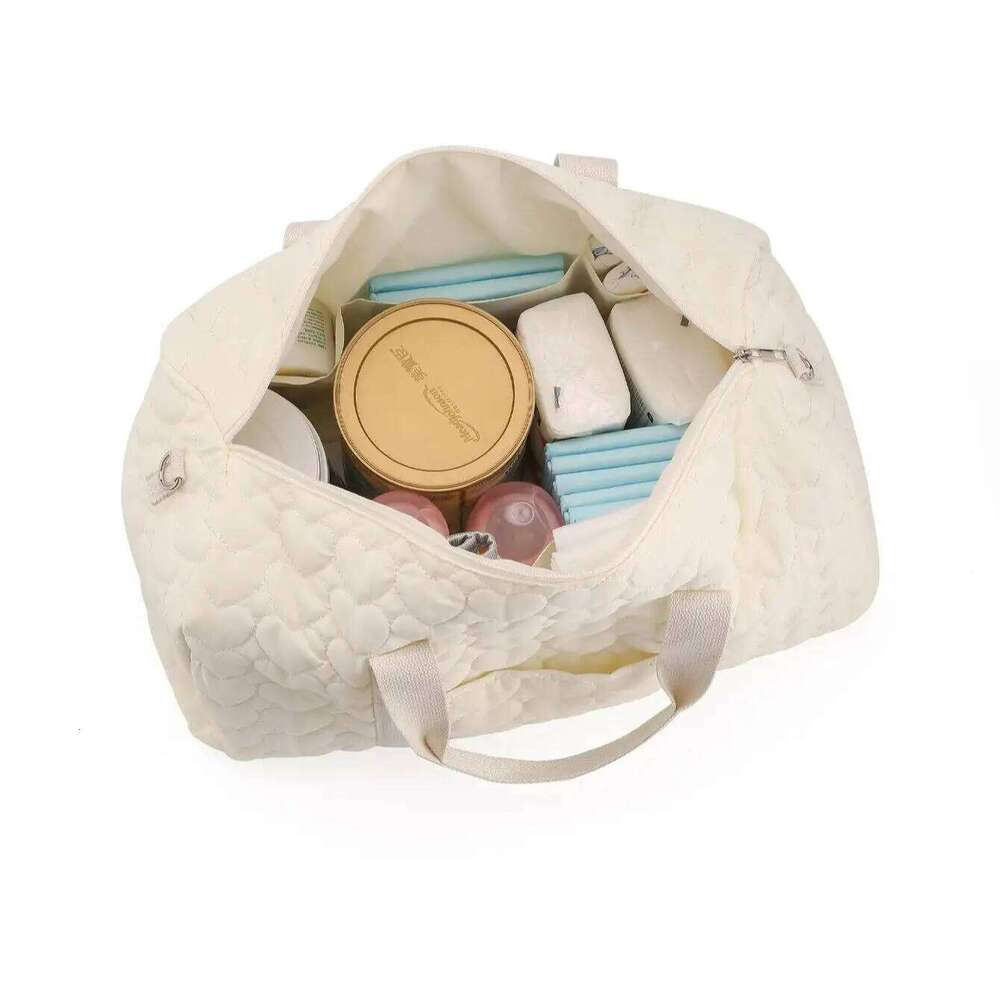 Newborn Baby Care Mummy Shoulder Bag Embroidery Quilted Stroller Diaper Storage Organizer Large Handbags