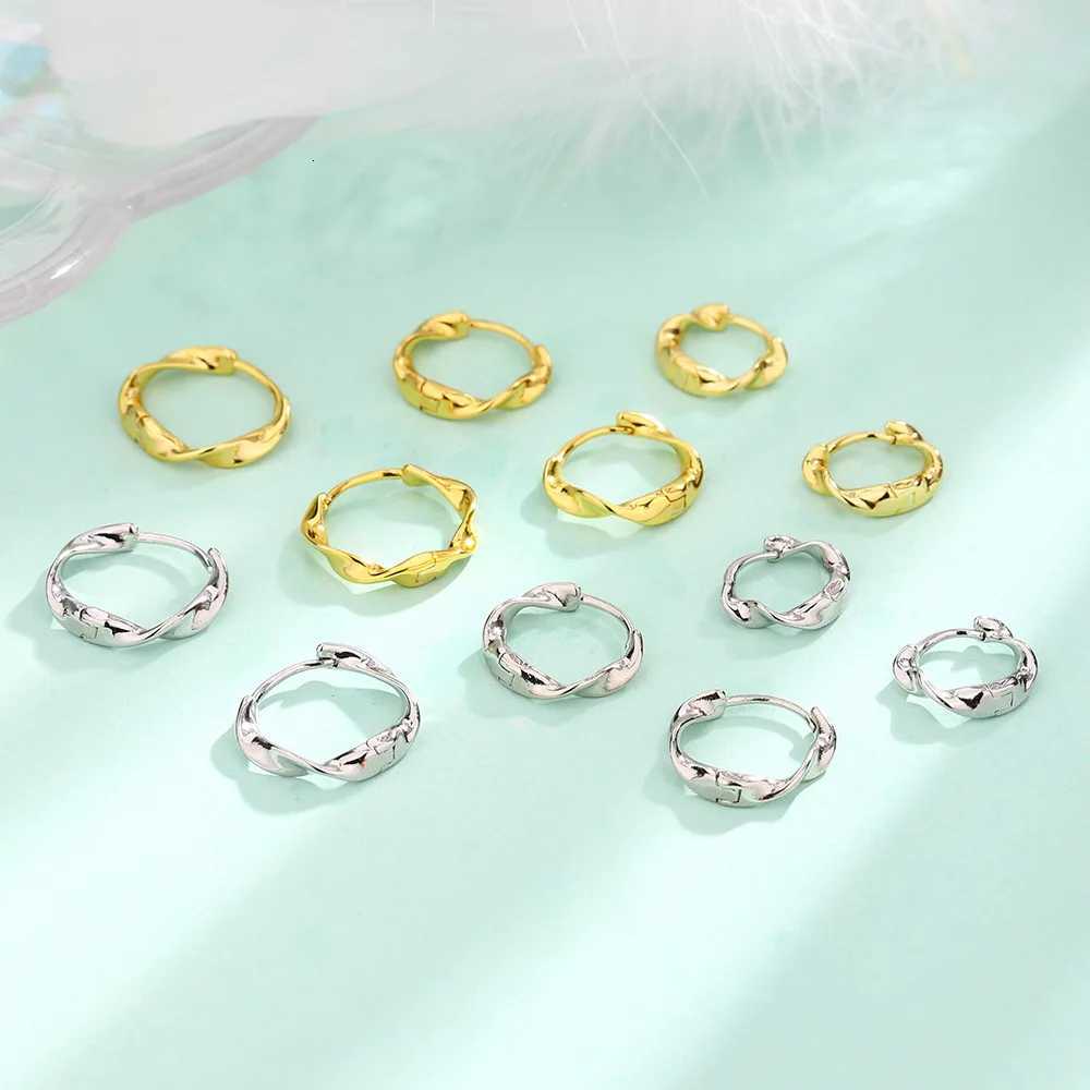 Fashion Silver Color Twist Hoop Earrings for Women Minimalist Geometric Round Circle Earrings Wedding Jewelry Accessories Gifts XJ250814