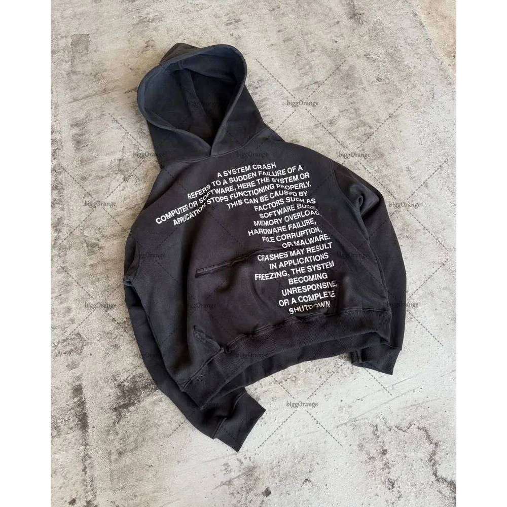 High Clothing Street Hip Hop Letter Pattern Fashion Loose Hoodie Men Haruku Retro Casual Punk Sweatshirt Women