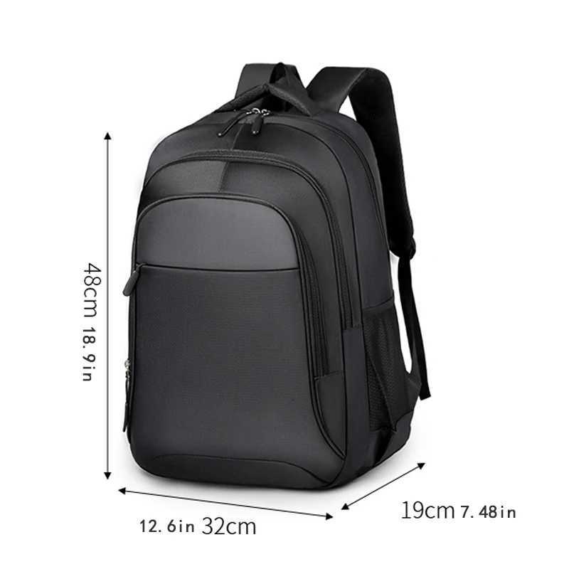 Large-capacity backpack - laptop backpack with padded shoulder straps and side pockets - black backpack XJ250814