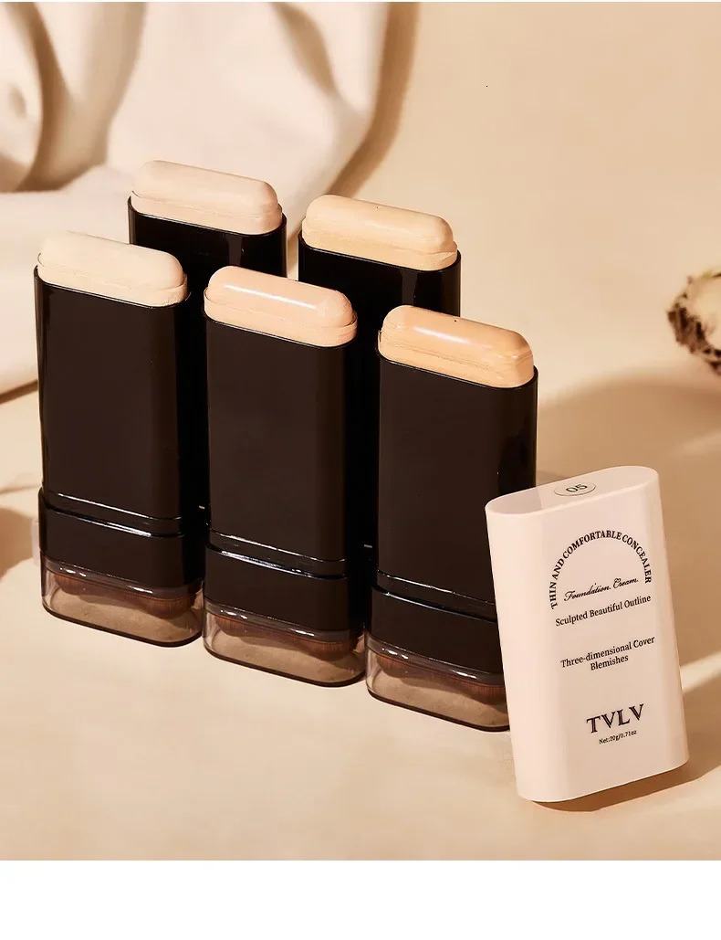 TVLV eraser foundation make-up stick 20g with brush to brighten skin liquid foundation long-lasting makeup concealer 250813