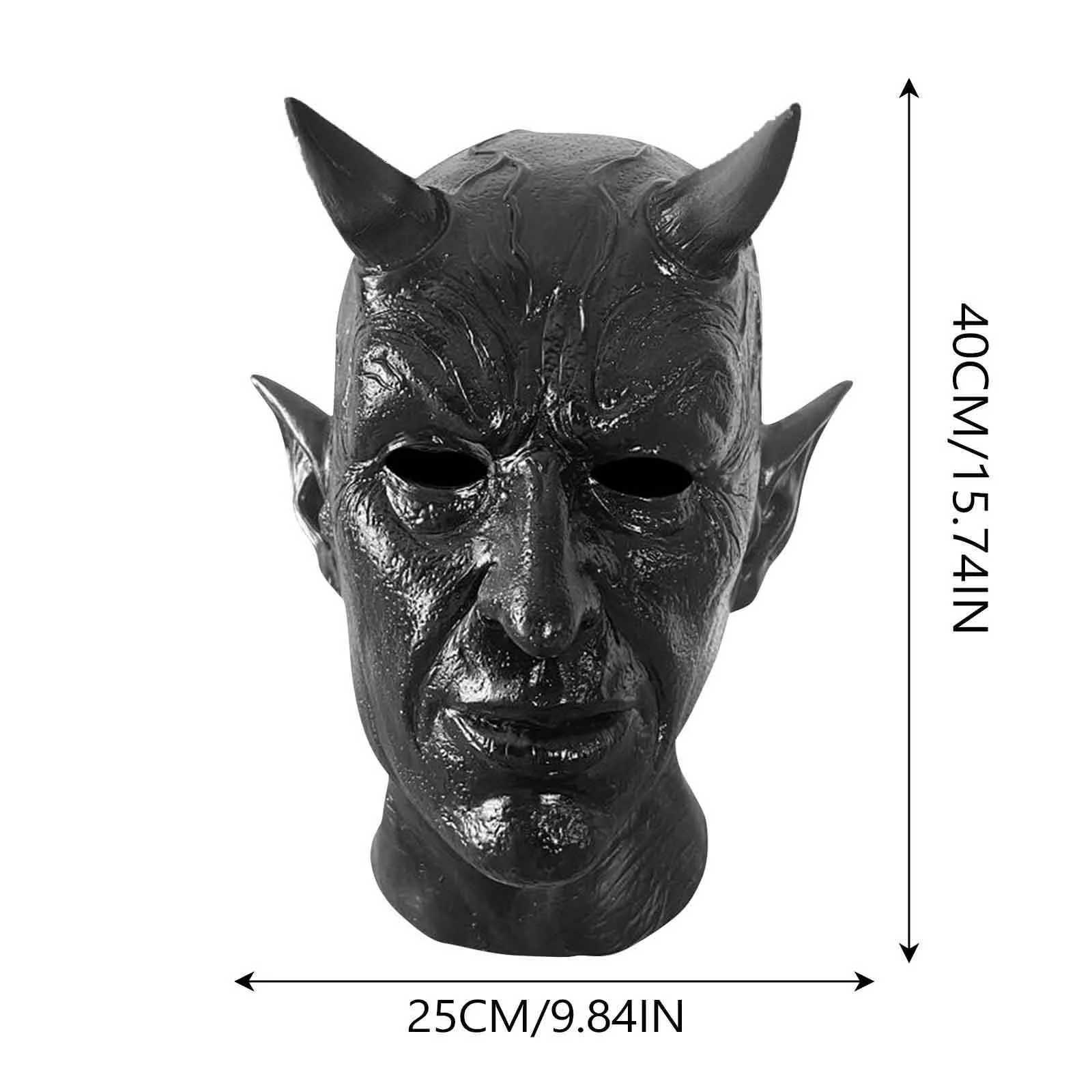 Halloween Horror Mask Magic Horns Adult Zombie Monster Vampire Role Playing Demon Scary Fear Party Game Props Y250814