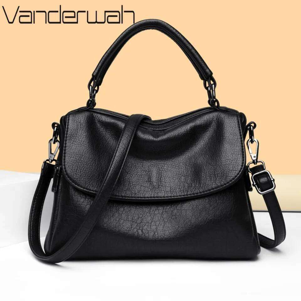 Women s Casual Tote Soft Leather Handbag Designer Shoulder Crossbody Hand Bag Ladies Doctor Shopping Sac a main bag