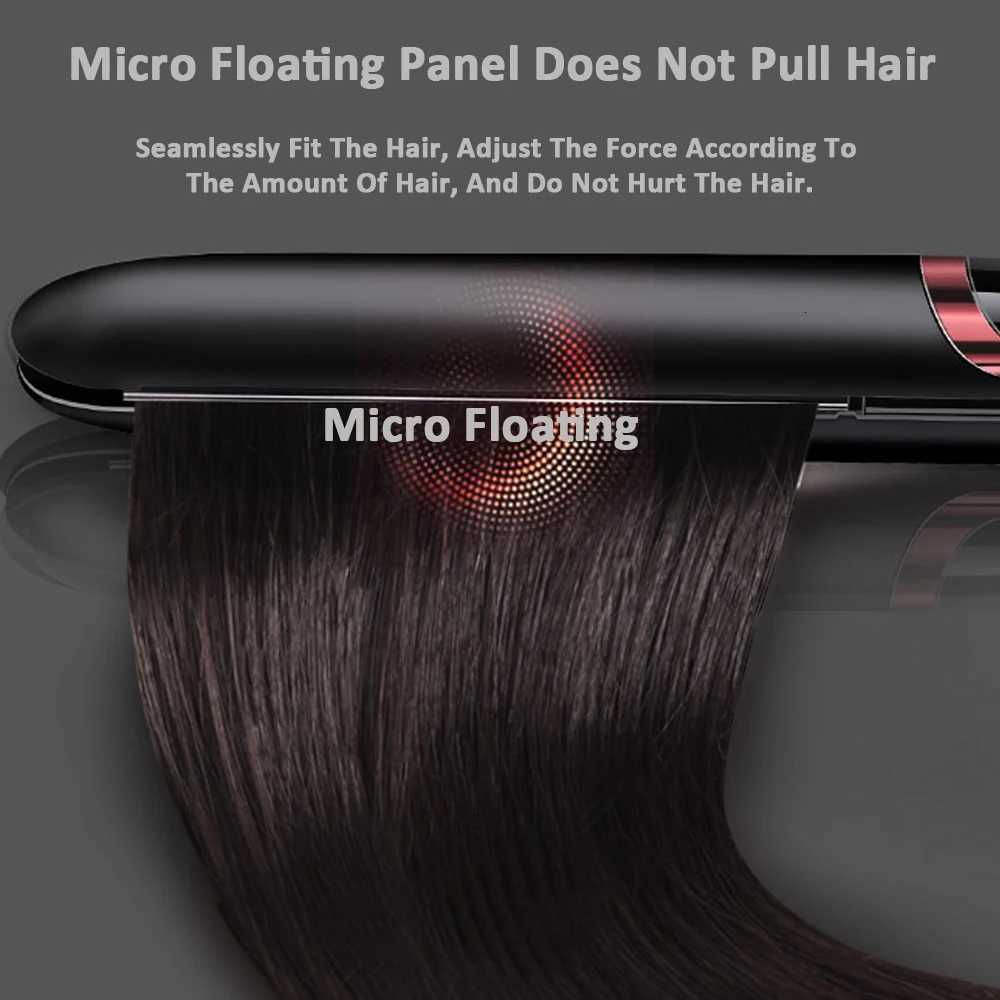 2-in-1 Multi Hair Straightener Curler Fast Heating Ceramic Plates Negative Ions Perfect for Salon-Like Styles Anytime Anywhere W250814