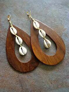 Long Feather Design Wooden Party Wear Daily Use Wedding Functional High-Quality Fashion Earrings